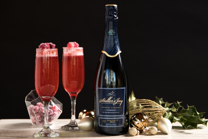 sparkling cocktail recipe cranberry and stellers jay brut