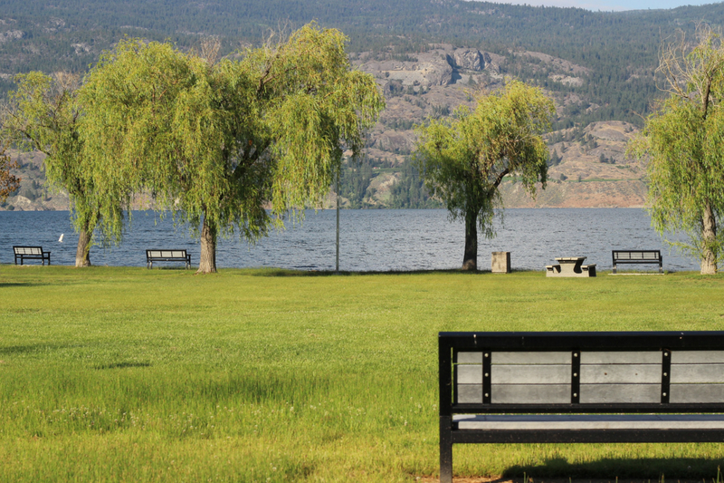 picnic area at peach orchard park in summerland
