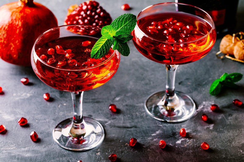 Great Estates Okanagan recipe for pomosa pomegranate mimosa 