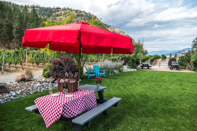 licensed picnic area at see ya later ranch in okanagan falls