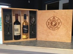 Double Bottle Wooden Gift Boxes | IAFF Logo