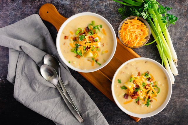 Potato Soup With Aged Irish Cheddar